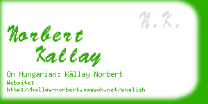 norbert kallay business card