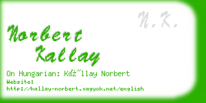 norbert kallay business card